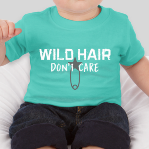 Wild Hair Don't Care Toddler Jersey T-Shirt: Teal